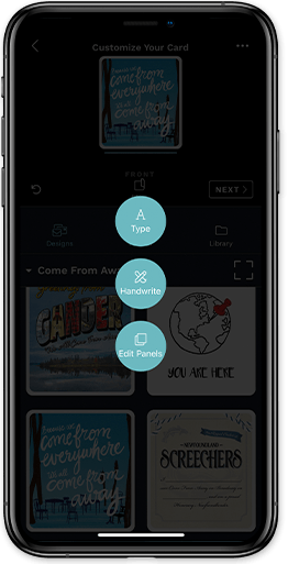 Phone screenshot of Felt app personalizing the card