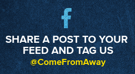 Share a post to your timeline and tag us @comefromaway. Click to share.