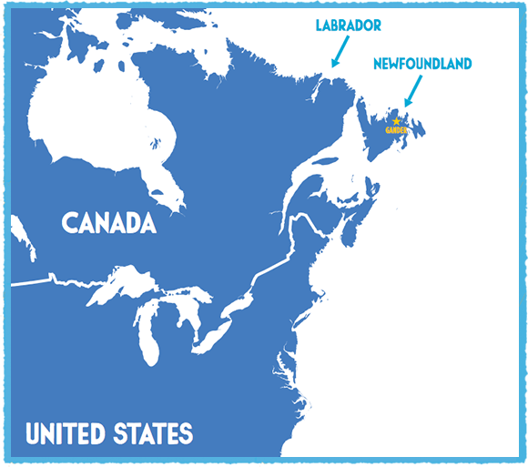 Image of Northwest US and Northwest Canada, highlighting Labrador and Newfoundland